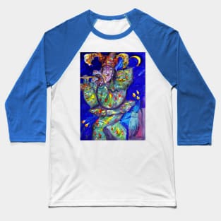 FLUTIST IN BLUE / Venetian Carnival Night Baseball T-Shirt